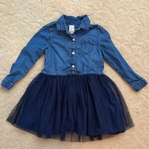 OshKosh B'gosh Denim-Look Top with Navy Tulle Skirt